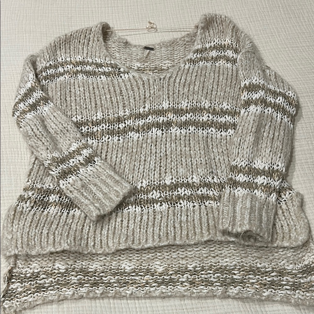 Free People Beige Knit Sweater